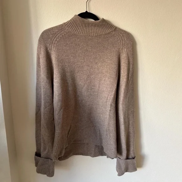 Reformation Garret Oversized Cashmere Turtleneck in Oatmeal - Picture 3 of 4